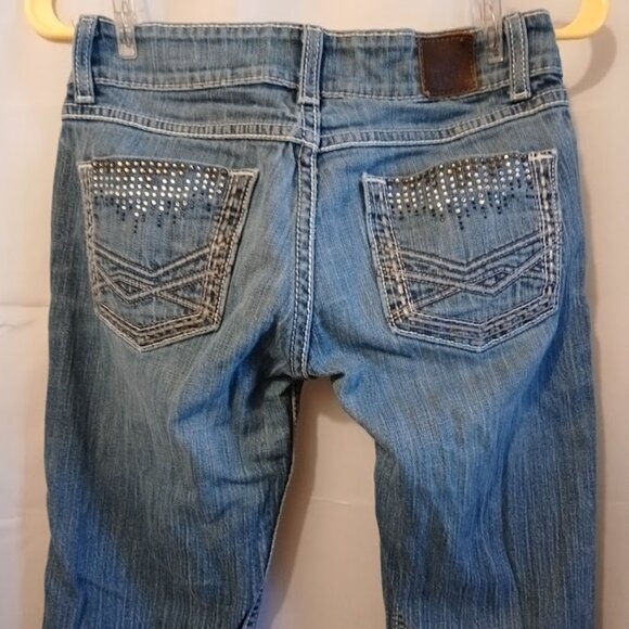 BKE Jeans The Buckle sz 25 Sabrina Boot Designer Denim Dark wash ALTER (30x30) - Picture 2 of 10